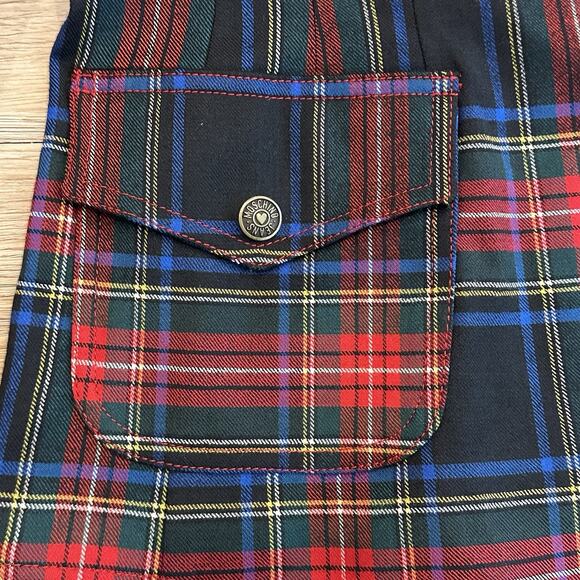 Vintage 90s Moschino Jeans Blazer Jacket Y2K Plaid Tartan Womens S/M Tweed EUC - Picture 8 of 14